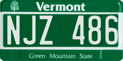 VT license plate NJZ486