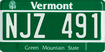 VT license plate NJZ491