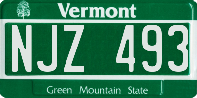 VT license plate NJZ493
