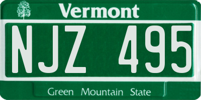 VT license plate NJZ495