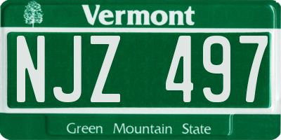 VT license plate NJZ497