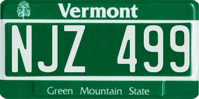 VT license plate NJZ499