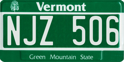VT license plate NJZ506