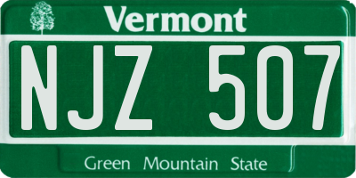 VT license plate NJZ507