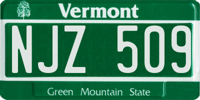 VT license plate NJZ509