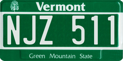 VT license plate NJZ511