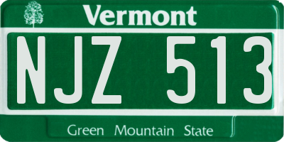 VT license plate NJZ513