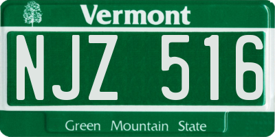 VT license plate NJZ516