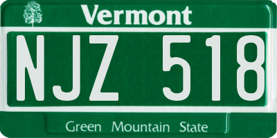 VT license plate NJZ518