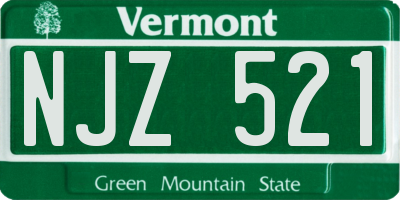 VT license plate NJZ521