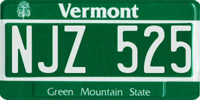 VT license plate NJZ525