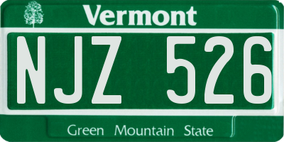 VT license plate NJZ526