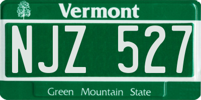 VT license plate NJZ527