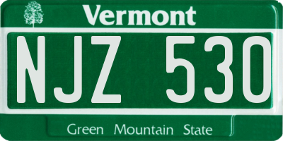 VT license plate NJZ530