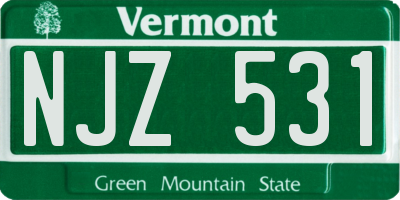 VT license plate NJZ531