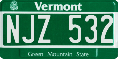 VT license plate NJZ532