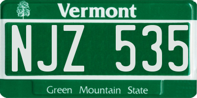 VT license plate NJZ535