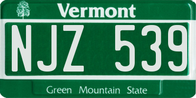 VT license plate NJZ539