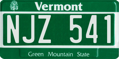 VT license plate NJZ541