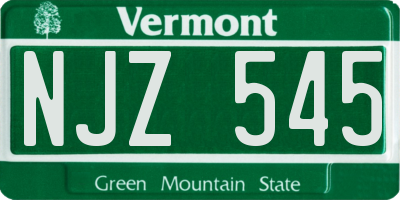 VT license plate NJZ545