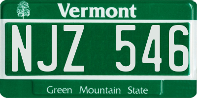 VT license plate NJZ546
