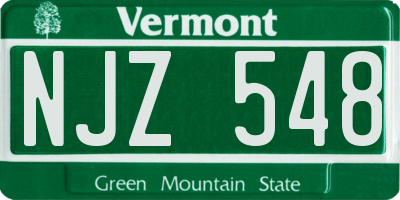 VT license plate NJZ548