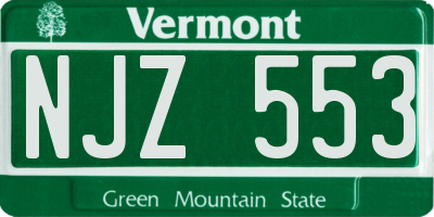 VT license plate NJZ553