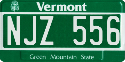 VT license plate NJZ556