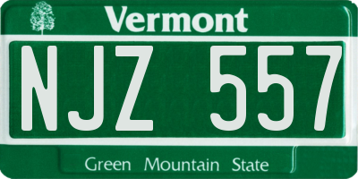 VT license plate NJZ557
