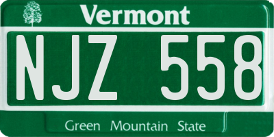 VT license plate NJZ558