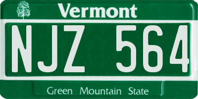 VT license plate NJZ564