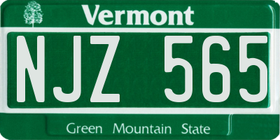 VT license plate NJZ565