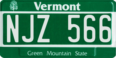 VT license plate NJZ566