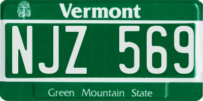 VT license plate NJZ569