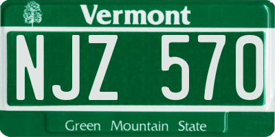 VT license plate NJZ570