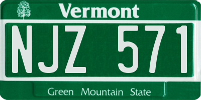 VT license plate NJZ571