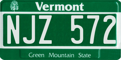 VT license plate NJZ572