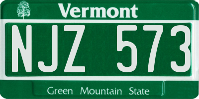 VT license plate NJZ573