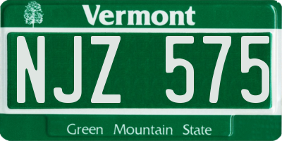 VT license plate NJZ575