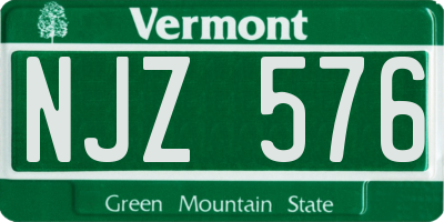 VT license plate NJZ576