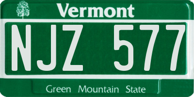 VT license plate NJZ577