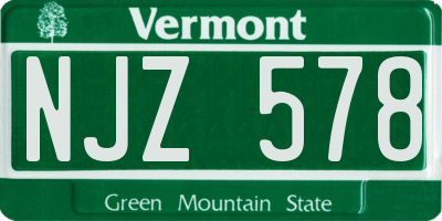 VT license plate NJZ578