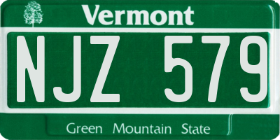 VT license plate NJZ579