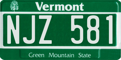 VT license plate NJZ581