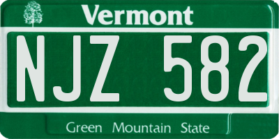 VT license plate NJZ582