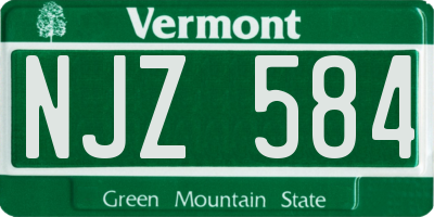 VT license plate NJZ584