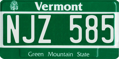 VT license plate NJZ585