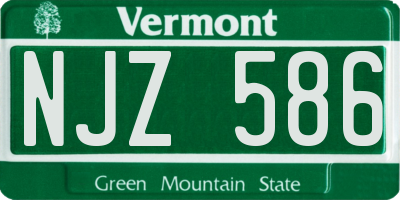 VT license plate NJZ586