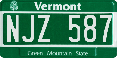 VT license plate NJZ587