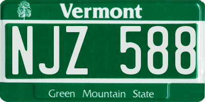 VT license plate NJZ588